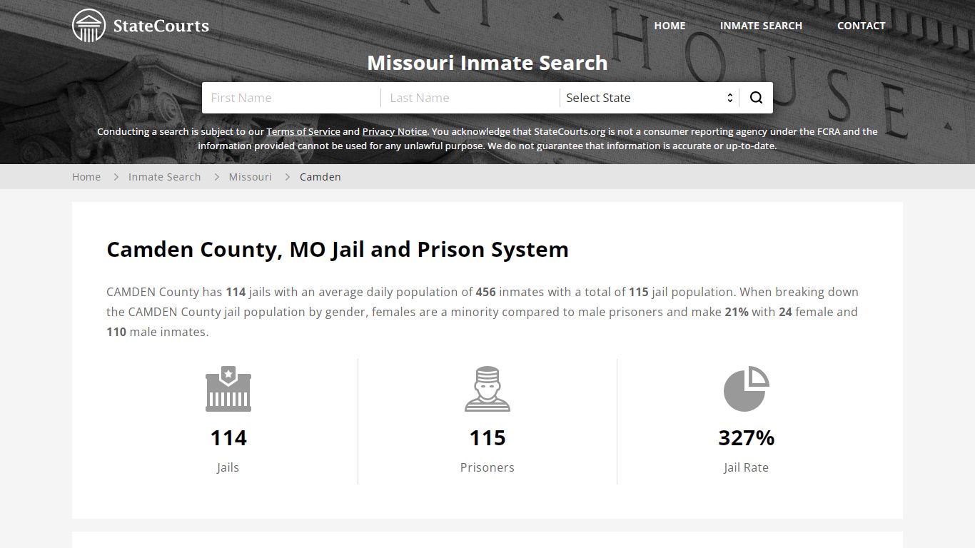 Camden County, MO Inmate Search - StateCourts