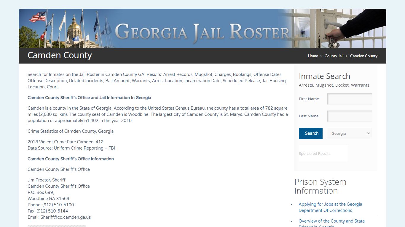 Camden County | Georgia Jail Inmate Search